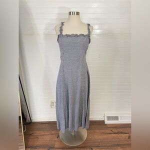 ANTONIO MELANI Blue Gingham Midi Dress